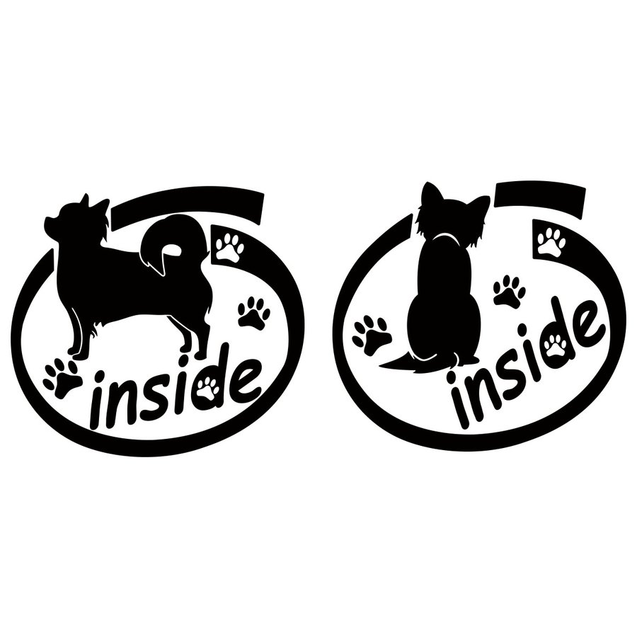 犬 車 かわいい ステッカー チワワ2 inside(横後1セット) ステッカー おしゃれ インサイド 乗ってます リアガラス 家族 キュート  アピール 通販 LINEポイント最大0.5%GET | LINEショッピング