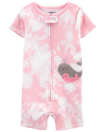 Toddler 1-Piece Tie-Dye 100% Snug Fit Cotton Romper PJs