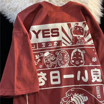 港風短袖t恤男ins潮流2026夏季新款女裝寬鬆潮牌印花純棉打底衫