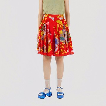 【蛋植物古着】動物王國高腰印花古著短褲裙