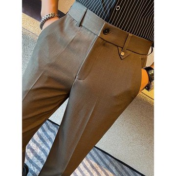 男士九分西褲高級感商務休閑百搭時尚潮流英倫帥氣修身小腳西裝褲
