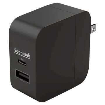 Soodatek 45W PD+QC 雙孔充電器  黑色  1個
