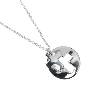 【日本直送】蒂芙尼 TIFFANY&Co. 鏤空十字 項鍊 銀 925 約 3.18g женский 【二手】