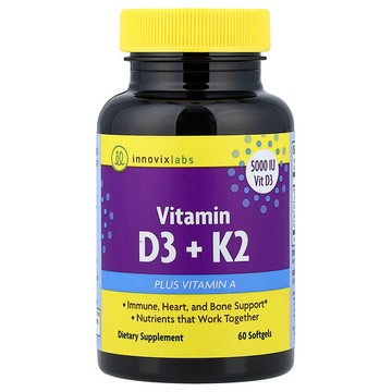 InnovixLabs, 維生素 D3 + K2，60 粒軟膠囊