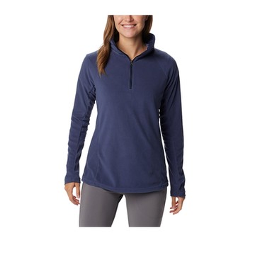 Columbia哥倫比亞 女款-半開襟刷毛長袖上衣-夜幕藍 UAR11310JG/IF