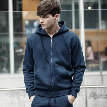 秋冬男士衛衣純色連帽開衫薄絨外套Autumn Men's Sweater Hooded