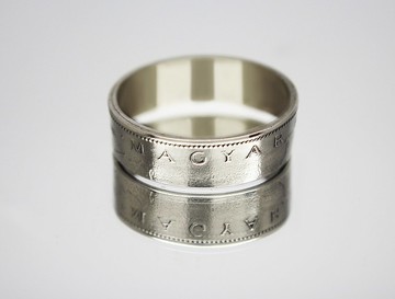 匈牙利硬幣戒指 50 福林 1997 年男士硬幣戒指 女士硬幣戒指