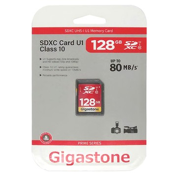 GIGASTONE 立達 128GB 快閃記憶卡 傳輸速度高達80MB/s Class 10 SDXC Card U1  1個