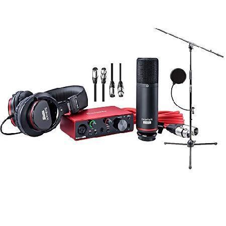 Focusrite Scarlett Solo Studio 3rd Gen USB Audio Interface and Recording Bundle with Boom Microphone Stand, Microphone Cables and Pop Fi（並行輸入品）