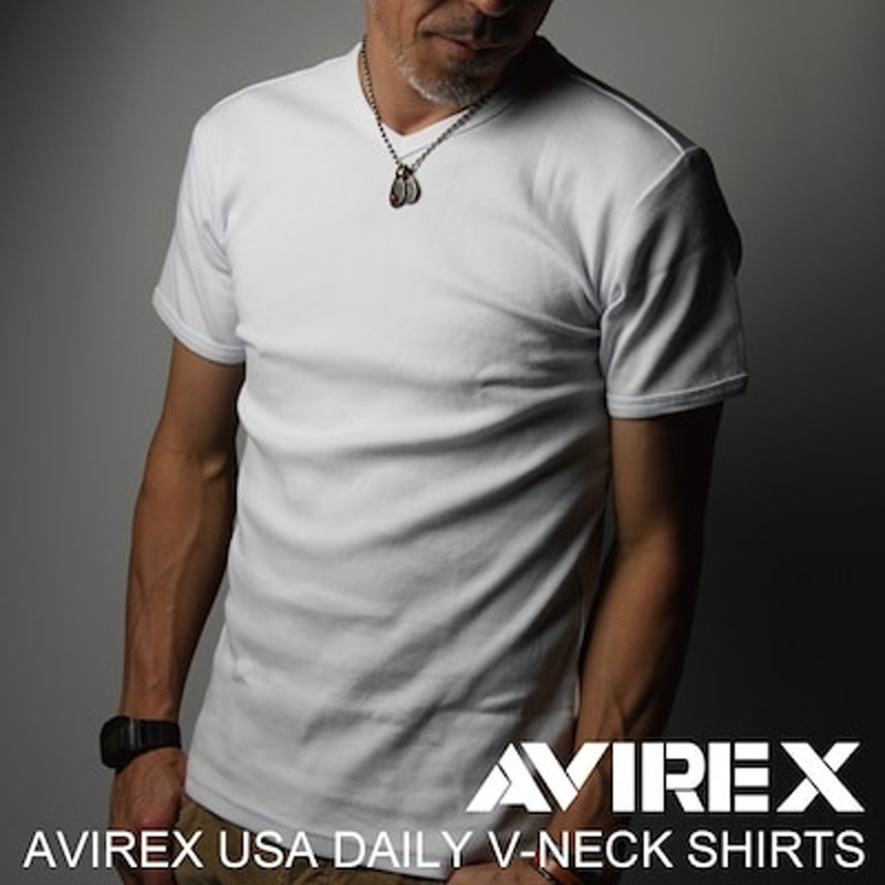 Tシャツ　アヴィレックスVネック　カットソー　アビレックス　AVIREX　Ｔシャツ　avirex　メンズ　レディース（6143501/617351)　LINEショッピング