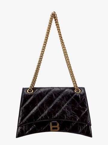 Matelassé leather shoulder bag with frontal monogram - BALENCIAGA - gender_Woman