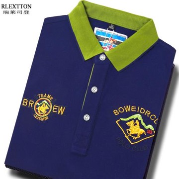 夏季新品翻領短袖t恤男寬松翻領高檔衫男裝刺繡POLO衫夏裝上衣服