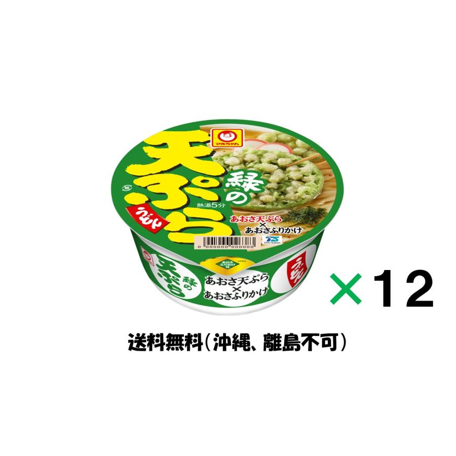 東洋水産 マルちゃん 緑の天ぷらうどん（90g）12個（1ケース）　＊賞味期限24年4月28日　送料無料（沖縄、離島不可）