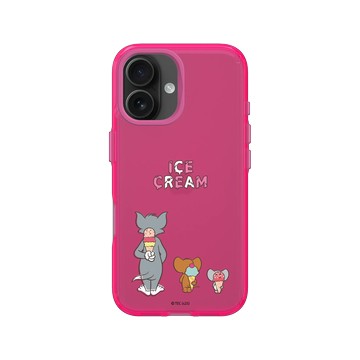 iPhone 16 Clear 粉漾桃 - 湯姆貓與傑利鼠 Tom and Jerry - Ice Cream