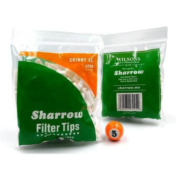 "正品附發票" 英國進口Sharrow手捲菸 濾嘴 6MM加長 "SKINNY XL-200粒"✦球球玉米斗✦