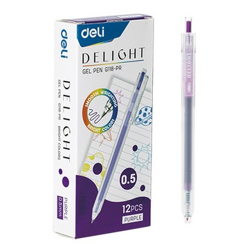 得力Deli彩色中性筆/EG118-PR/紫色/0.5mm