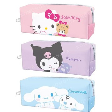 小禮堂 Sanrio 三麗鷗 皮質方形拉鍊筆袋 (好友款) Kitty 大耳狗 酷洛米