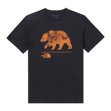 The North Face 印刷Logo熊圖案短袖T恤-黑色