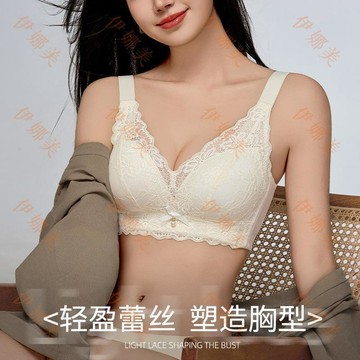 【臺灣出貨👙】大胸顯小蕾絲內衣女調整型無鋼圈收副乳顯瘦大碼胖mm文胸【伊娜美】