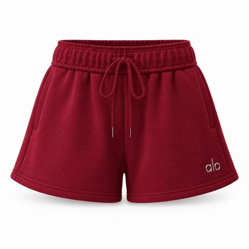 alo Accolade Short 經典法式毛圈休閒短褲 夏日紅 Summer Romance Red