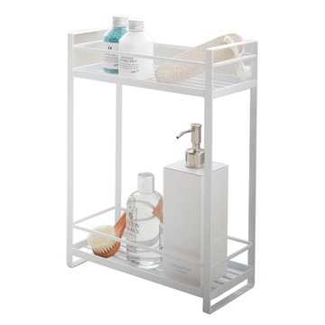 日本【YAMAZAKI】MIST瓶罐小物收納雙層架(白)