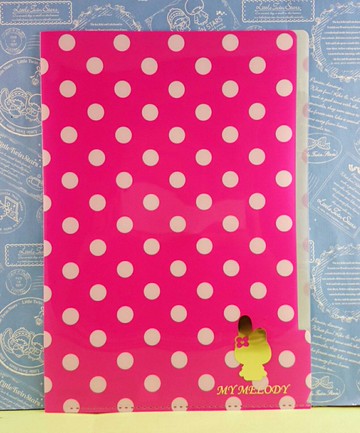 【震撼精品百貨】My Melody 美樂蒂 A4文件夾 桃 粉點 4分頁夾 震撼日式精品百貨