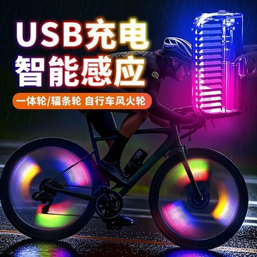 【台灣出貨】兒童平衡車燈一體輪自行車通用夜騎燈輪胎閃光燈夜行燈花鼓燈充電