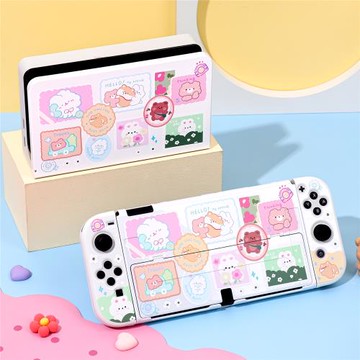 任天堂SWITCH OLED保護殼NS續航Switch2保護套可插底座 寵物郵票