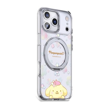 三麗鷗iPhone 17/16/15/14/13/12 360旋轉磁吸立架殼-櫻花布丁狗