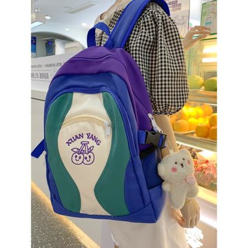 香港美式復古輕便初中高中學生書包女大學生少女果趣精靈背包雙肩