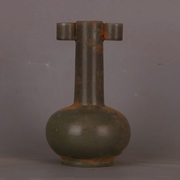 宋 汝窯青釉清涼寺支釘貫耳瓶 仿古瓷器復古擺件家居裝飾收藏品