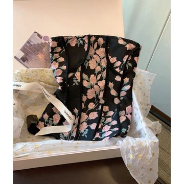 法式浪漫碎花抹胸背心女夏2024新款甜辣性感收腰顯瘦外穿裹胸上衣