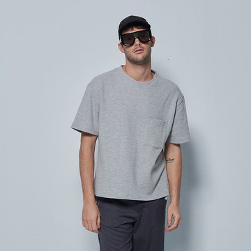 Stone As - relax  packet tee / 寬鬆箱型口袋T-shirt