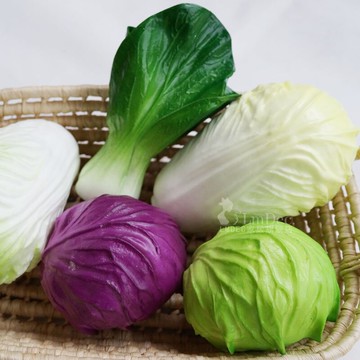 仿真手感假蔬菜水果模型 娃娃菜白菜生菜花菜上海青生菜果蔬裝飾