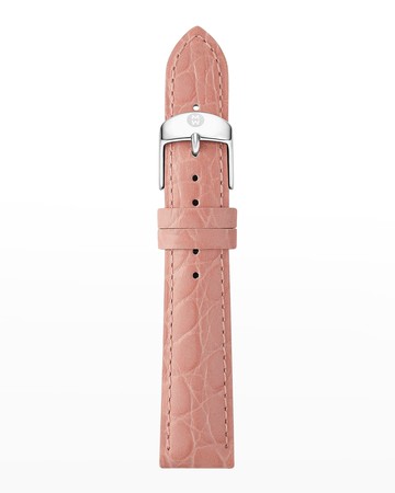16mm Embossed Crocodile Pattern Calf Leather Watch Strap