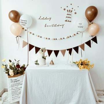 韓國ins寶寶生日快樂布置兒童周歲數字裝飾小紅書復古氣球背景墻