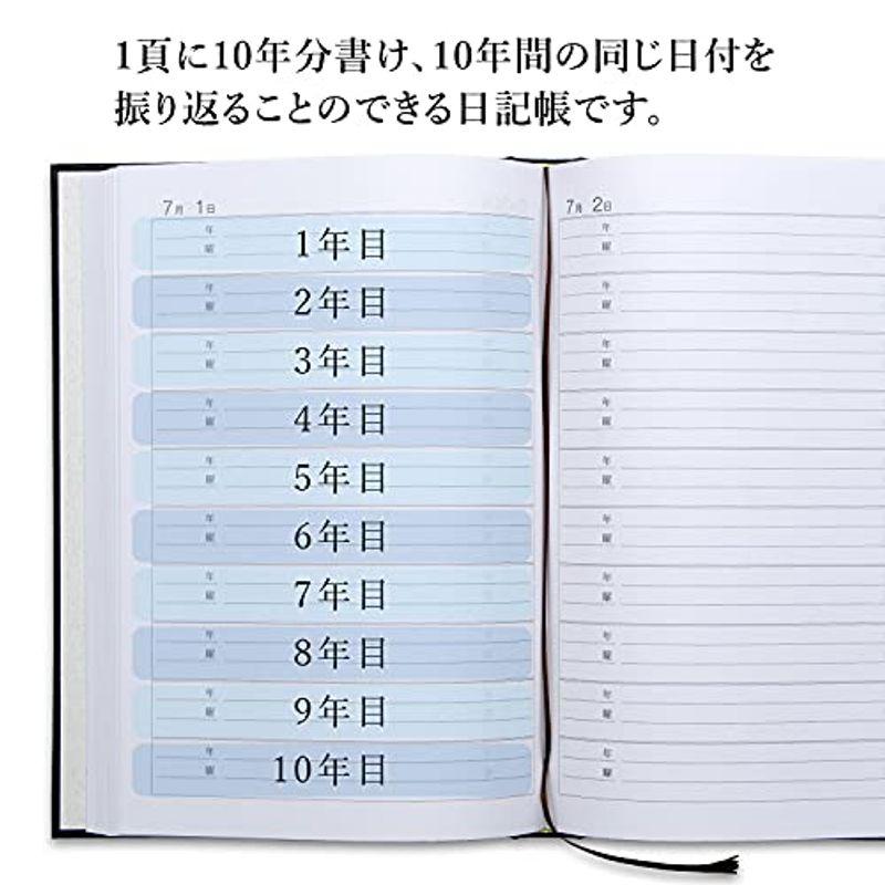 アピカ 日記帳 10年日記 横書き B5 日付け表示あり D305