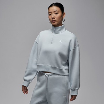 NIKE AS W J BRK FLC QZ TOP 女長袖 藍-IH2392043