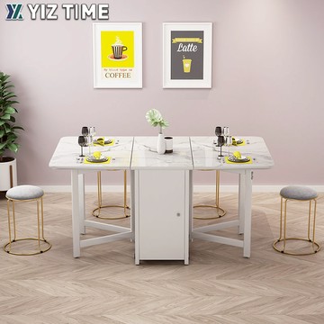 【YIZ TIME 易利談】摺疊餐桌椅組合 可移動摺疊餐桌 小戶型吃飯桌子多功能家用長方形