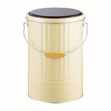 日本 OBAKETSU 手工製凳子儲物桶 L象牙色