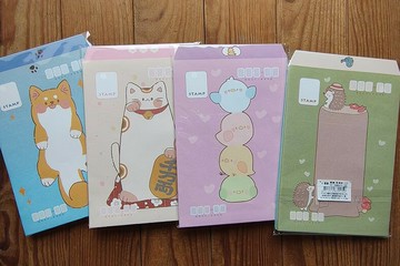 【拼圖貓】199 - 小清新 結緣 短信封 12入 (每包2圖) YE-1666