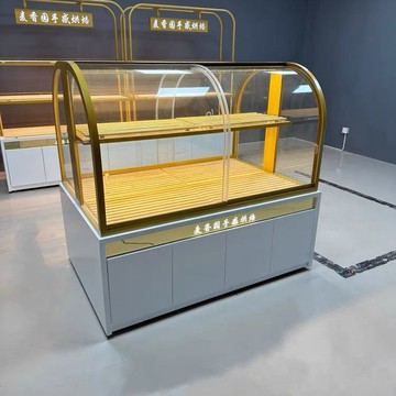 免運 新款面包糕點展示架不銹鋼圓弧鍍鈦蛋糕店模型櫃烘焙店邊櫃中島 可開立發票