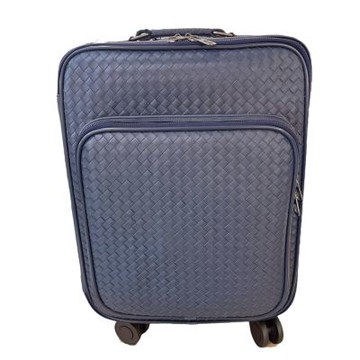BV BOTTEGA VENEGA 全皮編織行李箱/登機箱(深海藍)