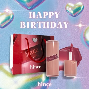 快速出貨【hince】生日快樂！清新水感冰透唇釉+RAW CRUSH 限定提袋(口紅唇膏)(生日禮物)