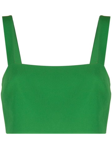 Elie Saab - square-neck sleeveless crop top - women - Silk/Viscose/Acetate/Elastane/Silk - 38 - Green