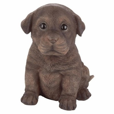 チョコレート色のラブラドールレトリーバーの子犬彫像 パートナー・コレクション・ドッグ彫像 彫刻置物/ガーデン庭園 芝生（輸入品）