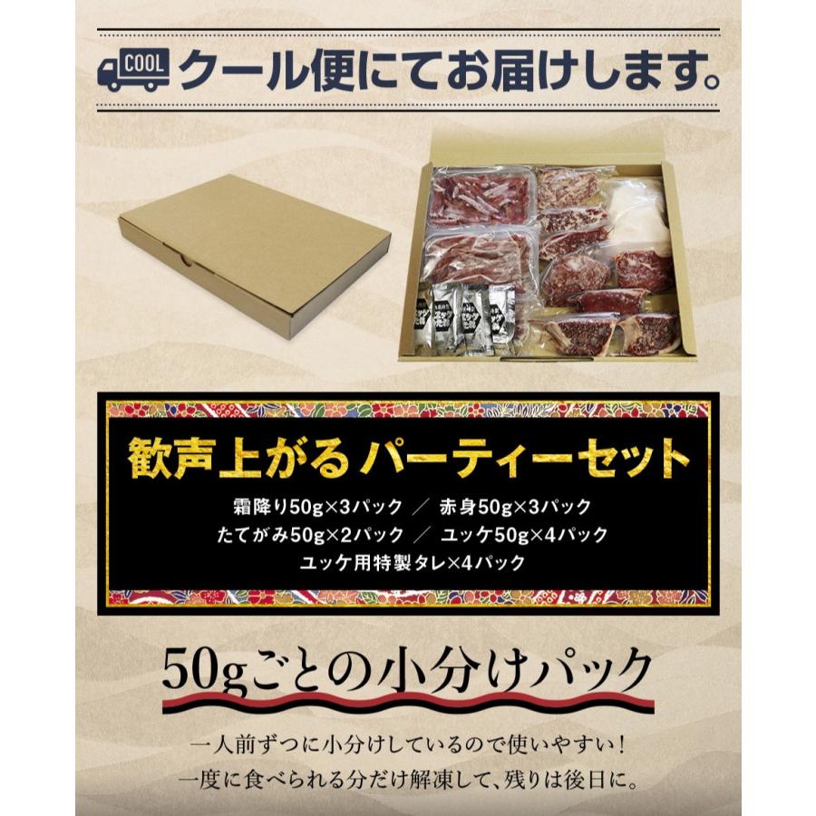 本場 熊本 馬刺し 歓声上がるパーティーセット 12人前 600グラム 霜降り 赤身 たてがみ ユッケ