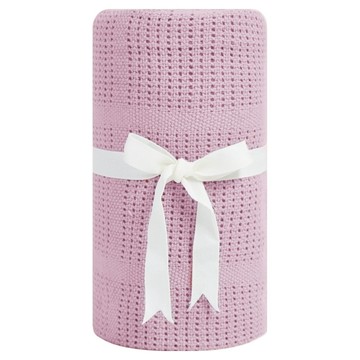 奇哥 純棉透氣洞洞毯  S(90 x 70cm)  迷霧粉