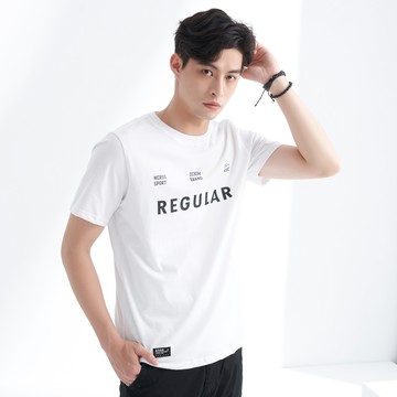 簡約常規字母印字TEE(白色)-男