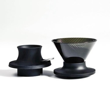 【HARIO】V60 NEO 樹脂濾杯01-黑色+聰明濾杯通用矽膠開關底座-黑色(副廠)